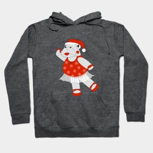 Christmas Ballerina Hippo Digital Art | Christmas Special | illusima Hoodie